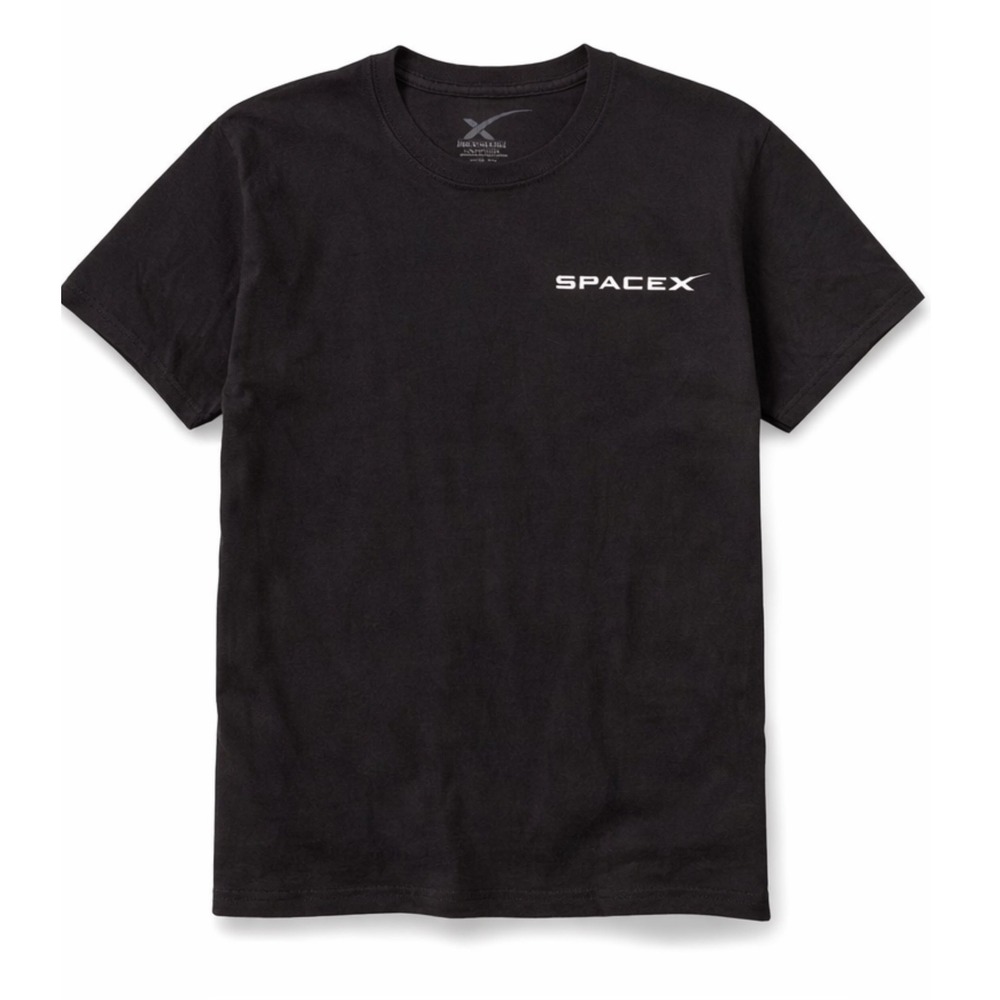 SpaceX Falcon Heavy T-Shirt Mens Large Black Cotton Graphic Tee Short Sleeve